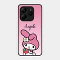 Pink Bunny Glass Case Cover For Redmi Note 14 5G
