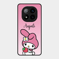 Pink Bunny Glass Case Cover For Redmi Note 14 Pro Plus 5G