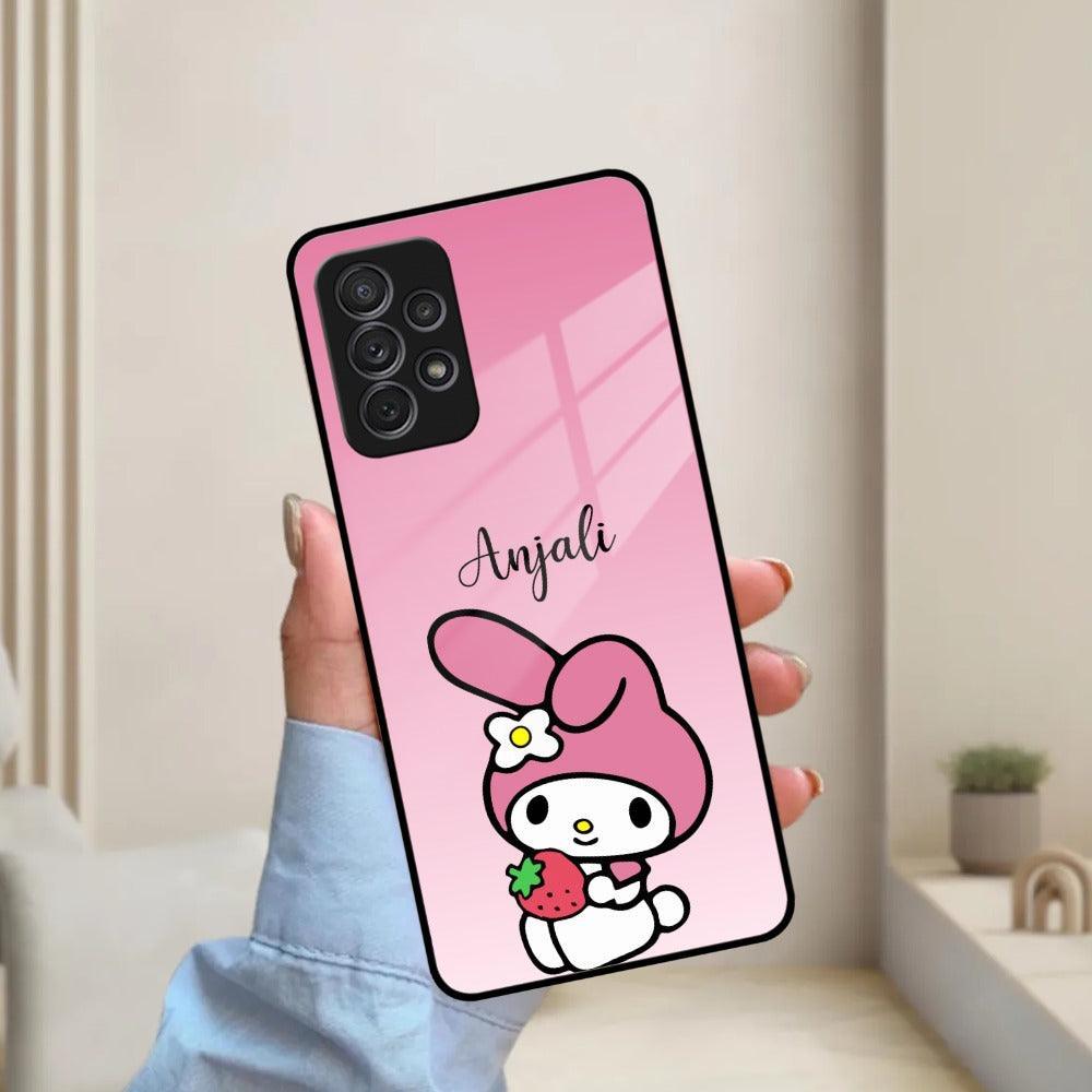 Pink Bunny Glass Case Cover For Samsung