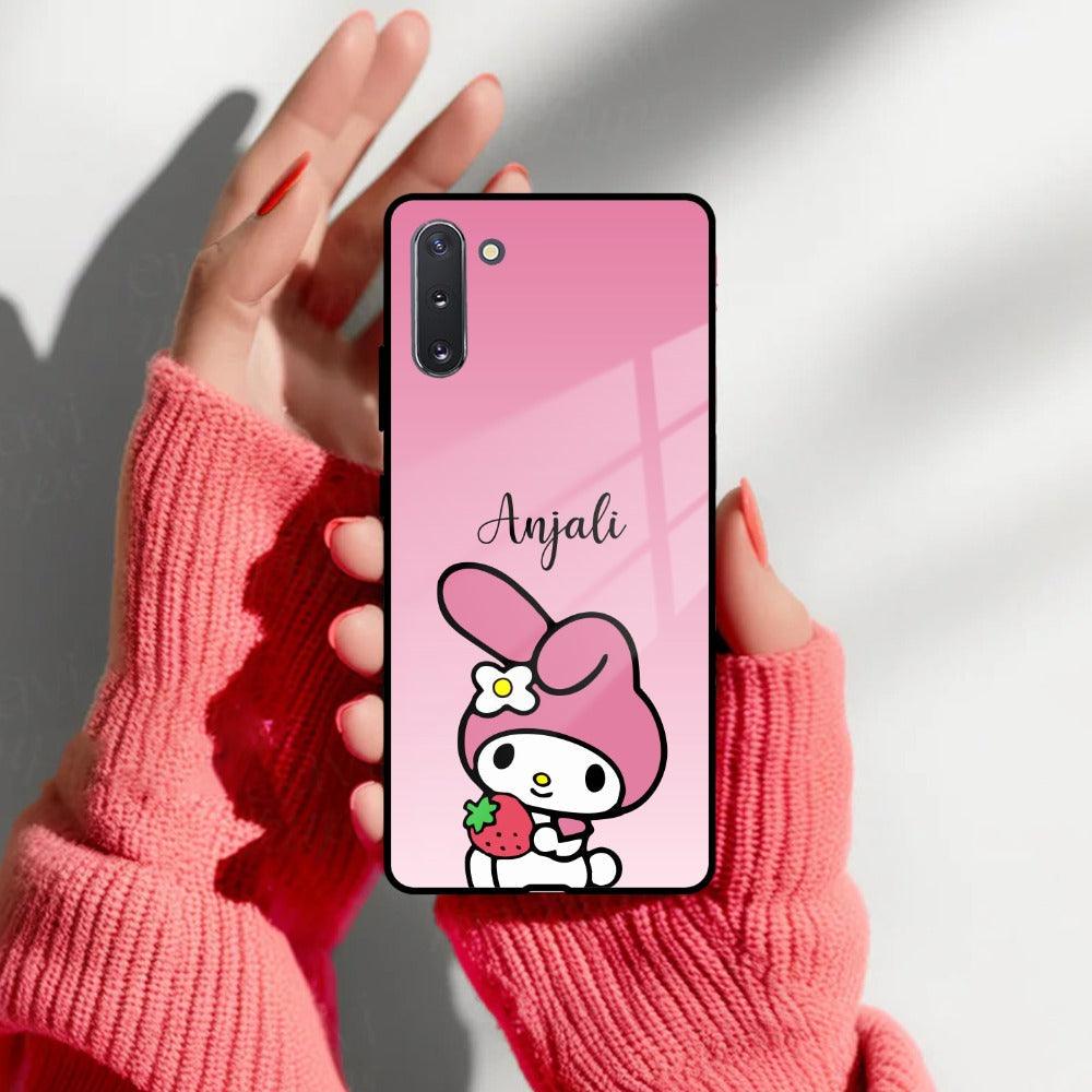 Pink Bunny Glass Case Cover For Samsung