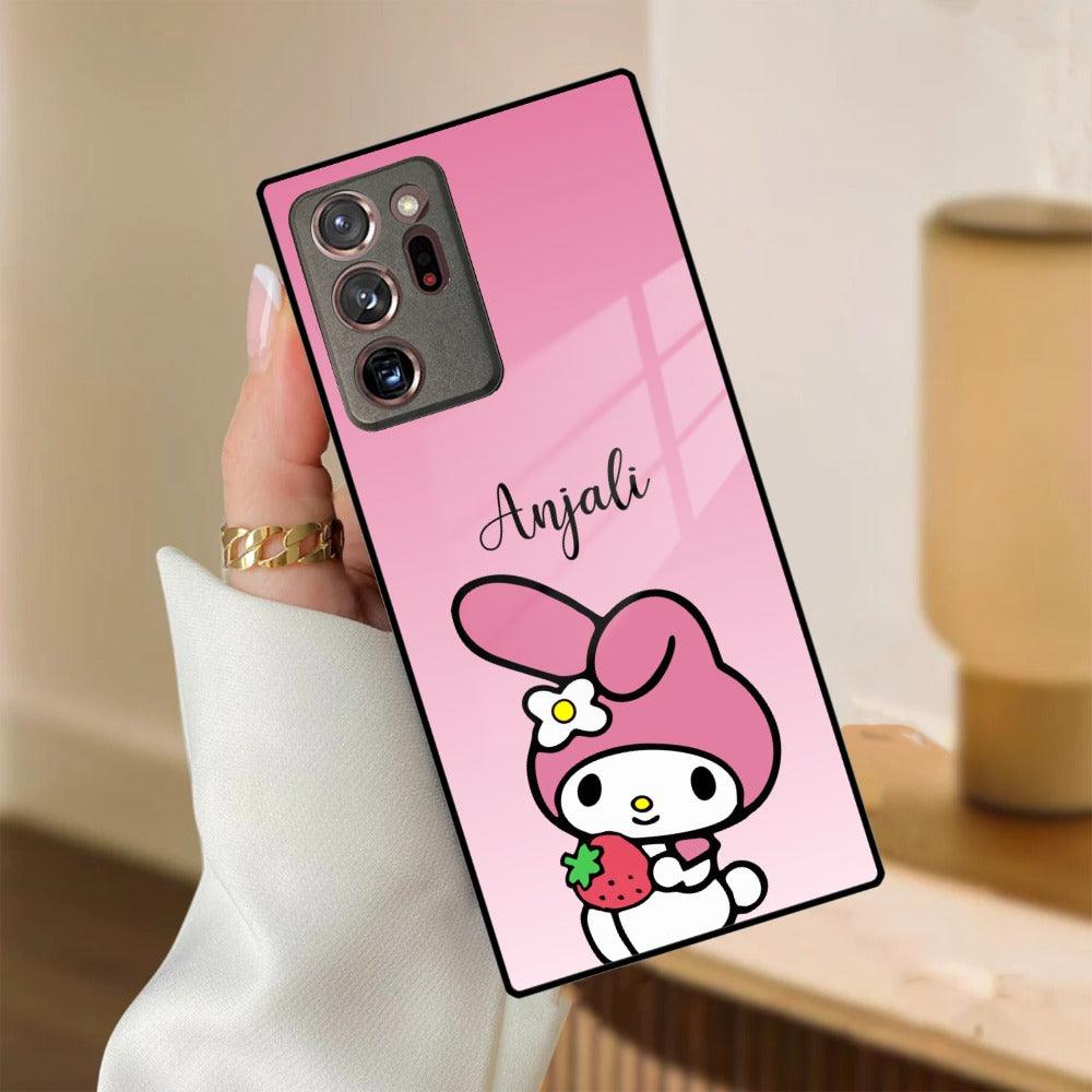 Pink Bunny Glass Case Cover For Samsung