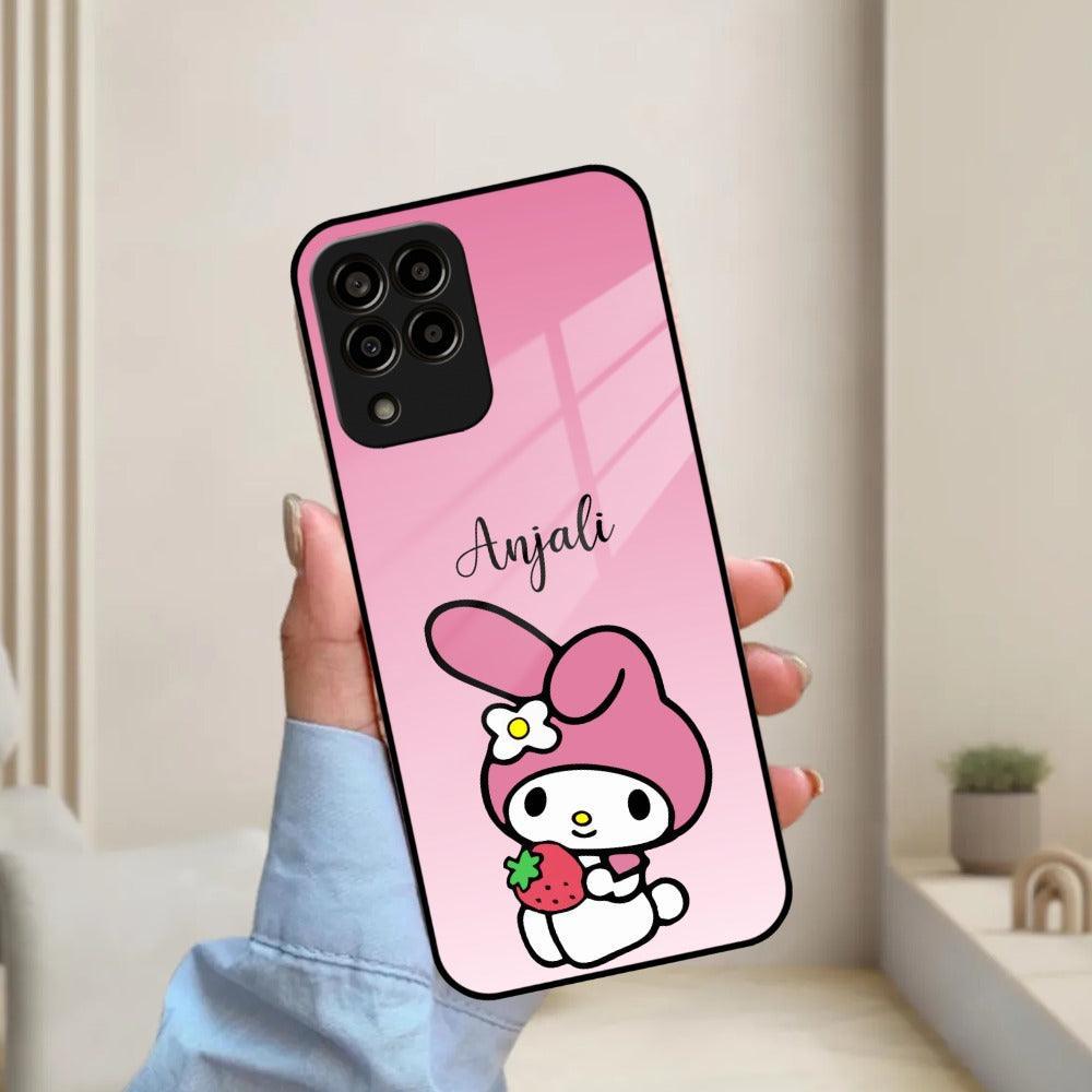 Pink Bunny Glass Case Cover For Samsung