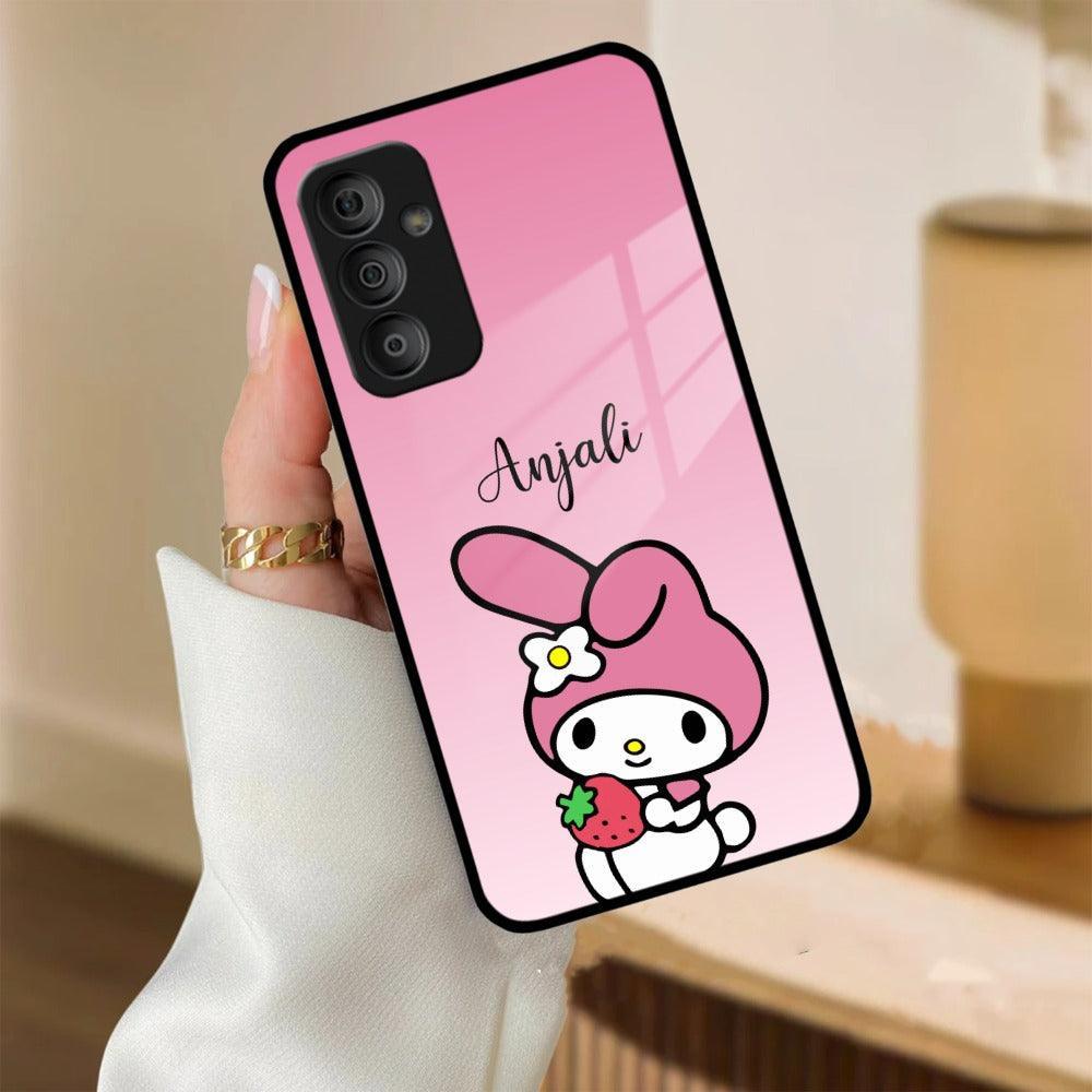 Pink Bunny Glass Case Cover For Samsung