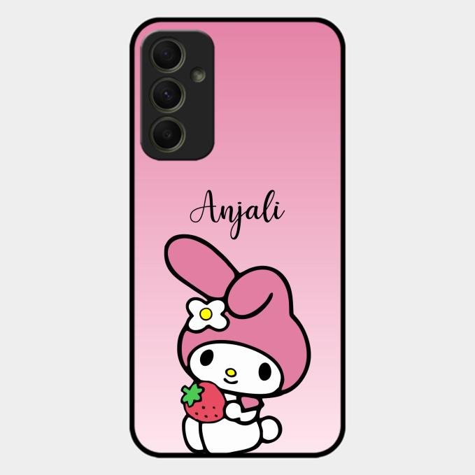 Pink Bunny Glass Case Cover For Samsung Galaxy A34 5G
