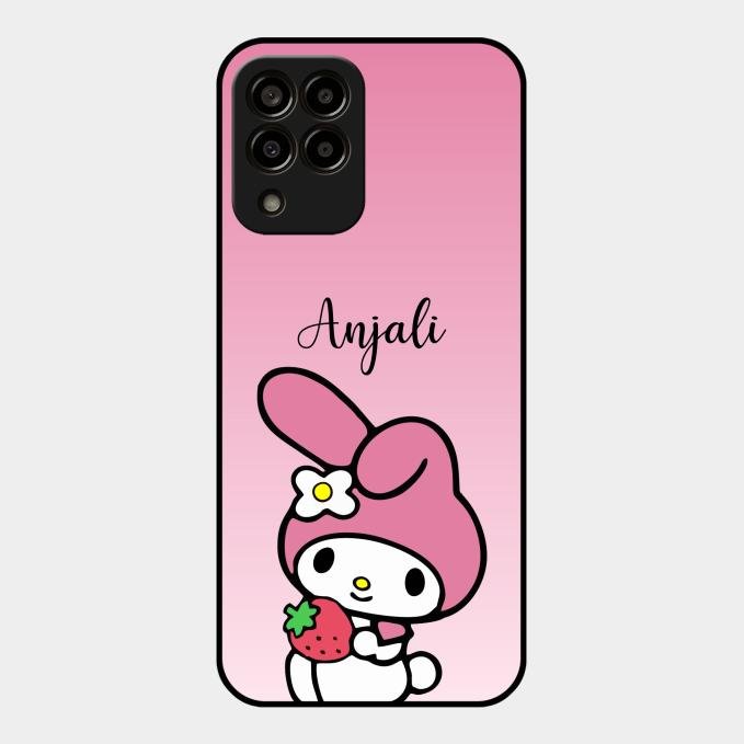Pink Bunny Glass Case Cover For Samsung Galaxy M33 5G