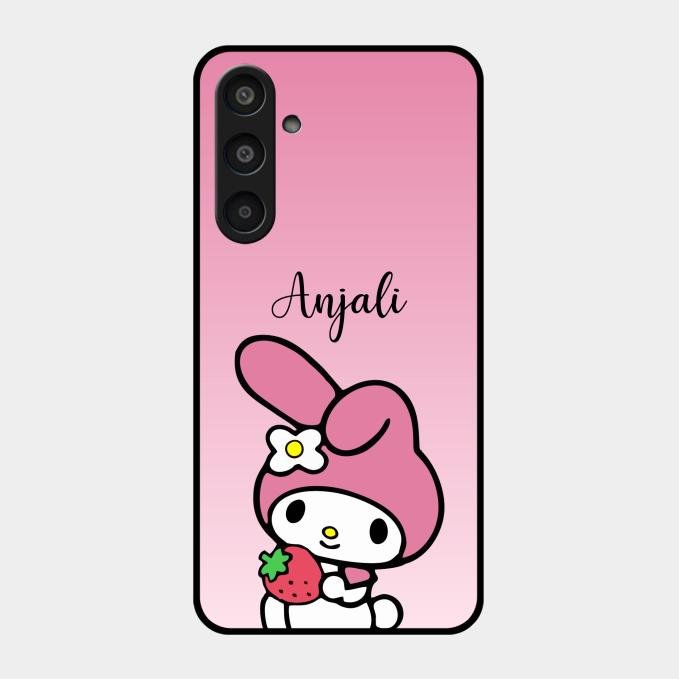 Pink Bunny Glass Case Cover For Samsung Galaxy M35 5G