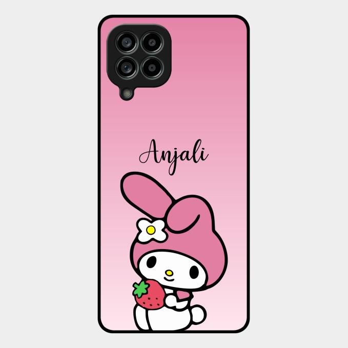 Pink Bunny Glass Case Cover For Samsung Galaxy M53 5G