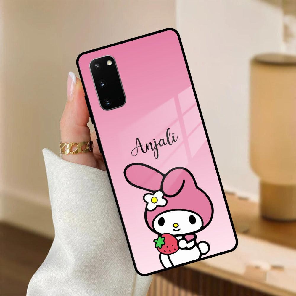 Pink Bunny Glass Case Cover For Samsung