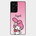 Pink Bunny Glass Case Cover For Samsung Galaxy S21 Ultra