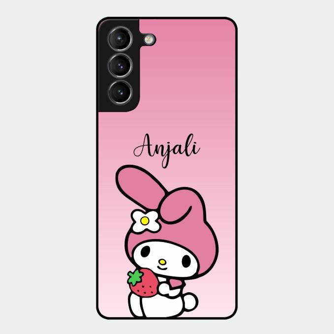 Pink Bunny Glass Case Cover For Samsung Galaxy S21