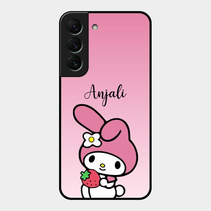Pink Bunny Glass Case Cover For Samsung Galaxy S22 5G