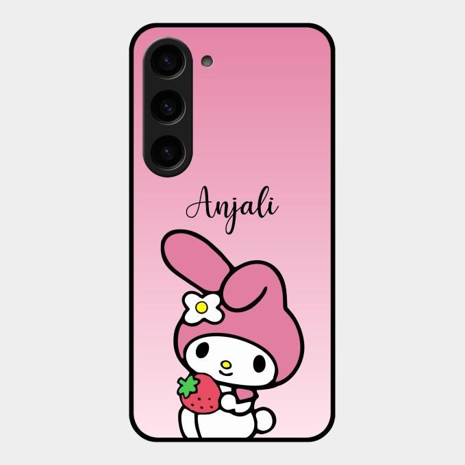 Pink Bunny Glass Case Cover For Samsung Galaxy S23 5G