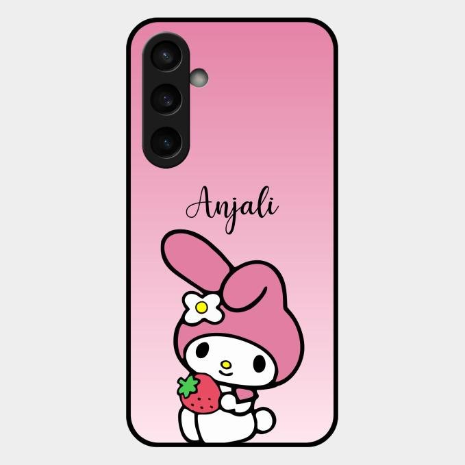 Pink Bunny Glass Case Cover For Samsung Galaxy S23 Fe 5G