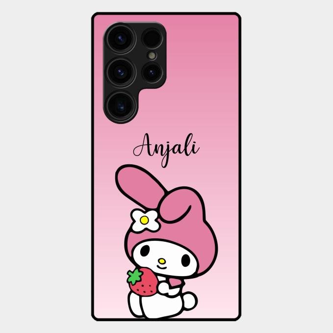 Pink Bunny Glass Case Cover For Samsung Galaxy S23 Ultra 5G