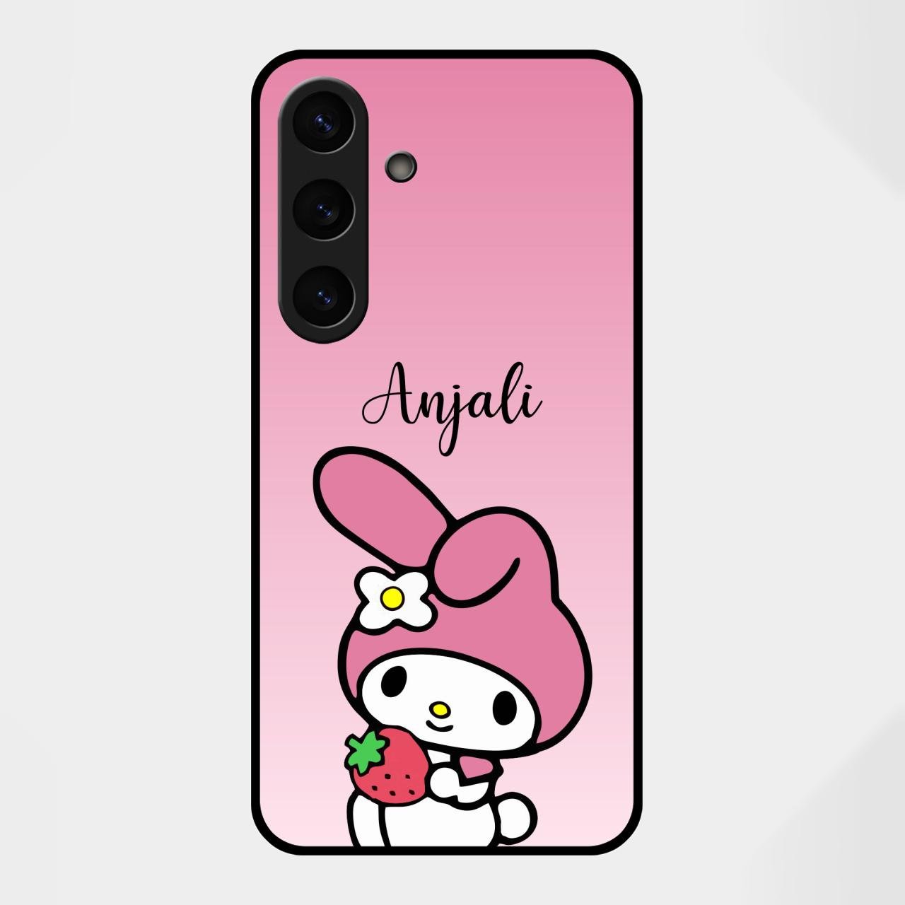 Pink Bunny Glass Case Cover For Samsung Galaxy S25 FE 5G