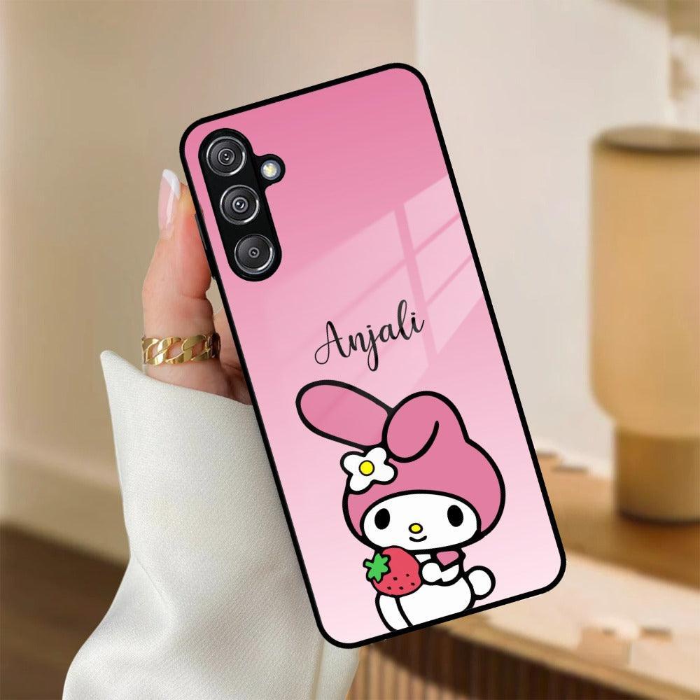 Pink Bunny Glass Case Cover For Samsung