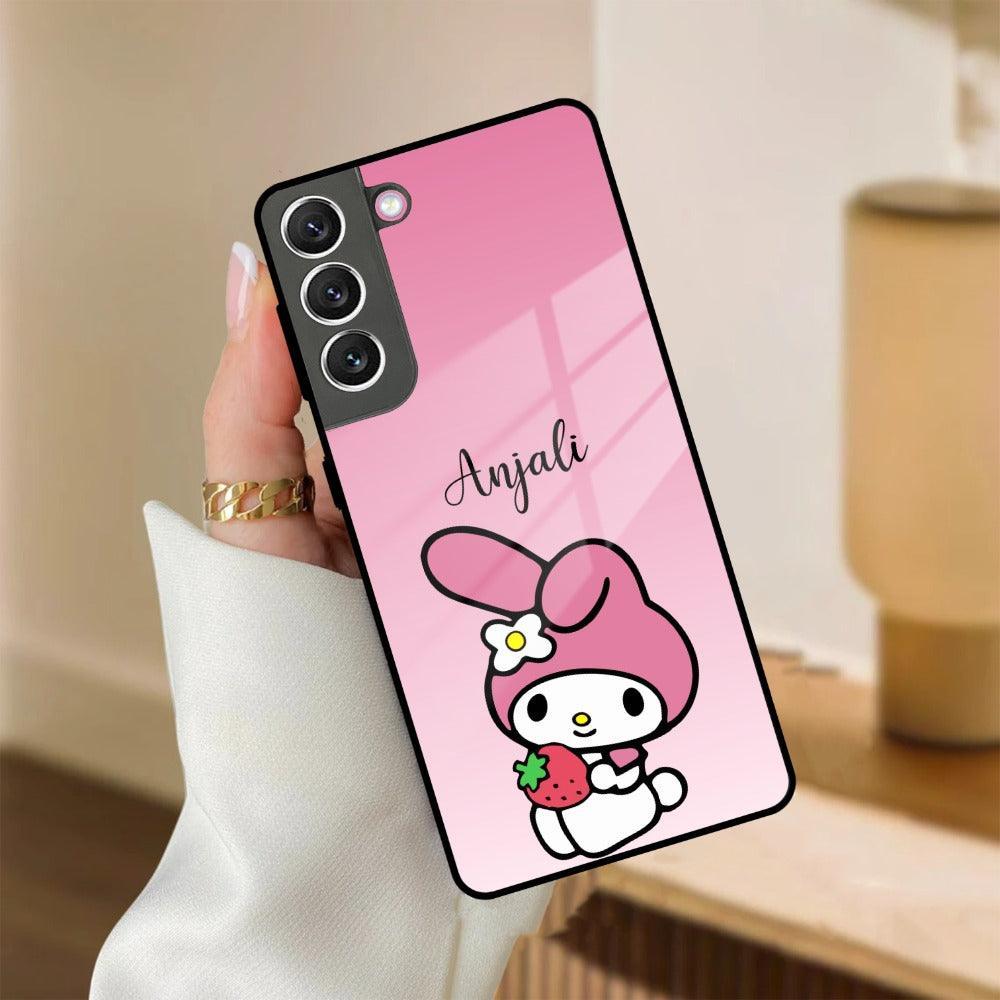 Pink Bunny Glass Case Cover For Samsung