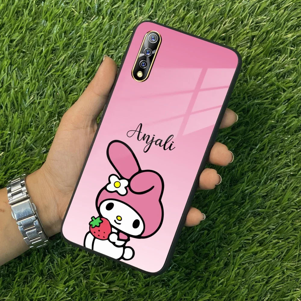 Pink Bunny Glass Case Cover For Vivo - ShopOnCliQ