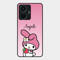 Pink Bunny Glass Case Cover For Vivo T1 44W 4G