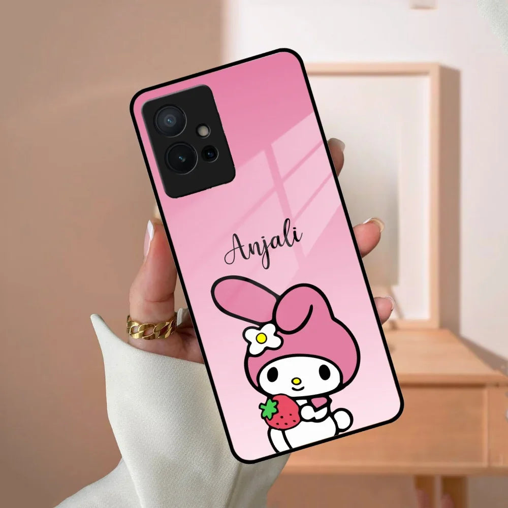 Pink Bunny Glass Case Cover For Vivo - ShopOnCliQ