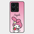 Pink Bunny Glass Case Cover For Vivo T1 Pro 5G