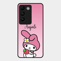 Pink Bunny Glass Case Cover For Vivo T3 5G