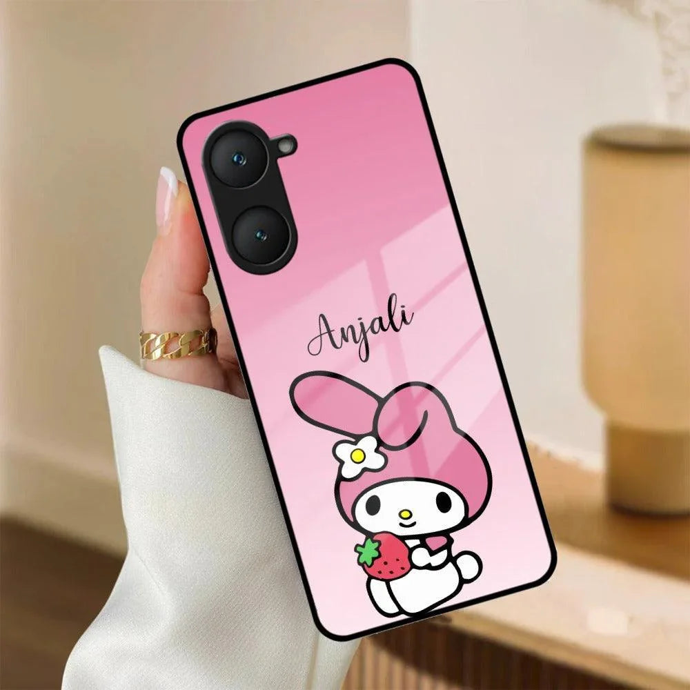 Pink Bunny Glass Case Cover For Vivo - ShopOnCliQ