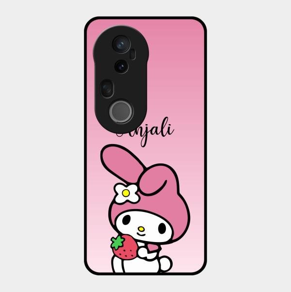 Pink Bunny Glass Case Cover For Vivo T4 Ultra 5G