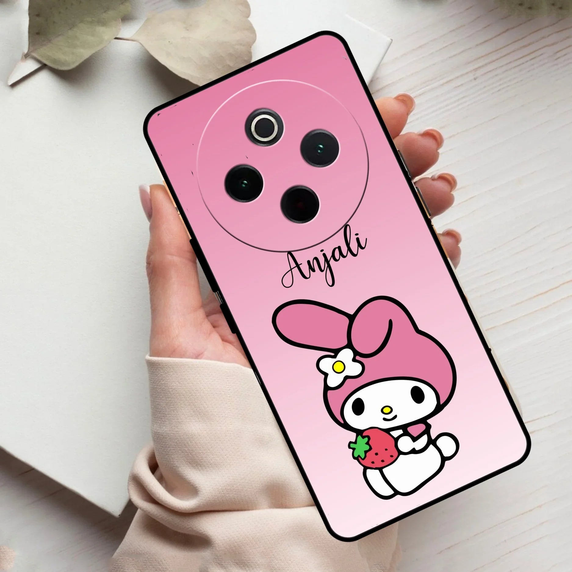 Pink Bunny Glass Case Cover For Vivo - ShopOnCliQ