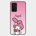 Pink Bunny Glass Case Cover For Vivo V23E 5G