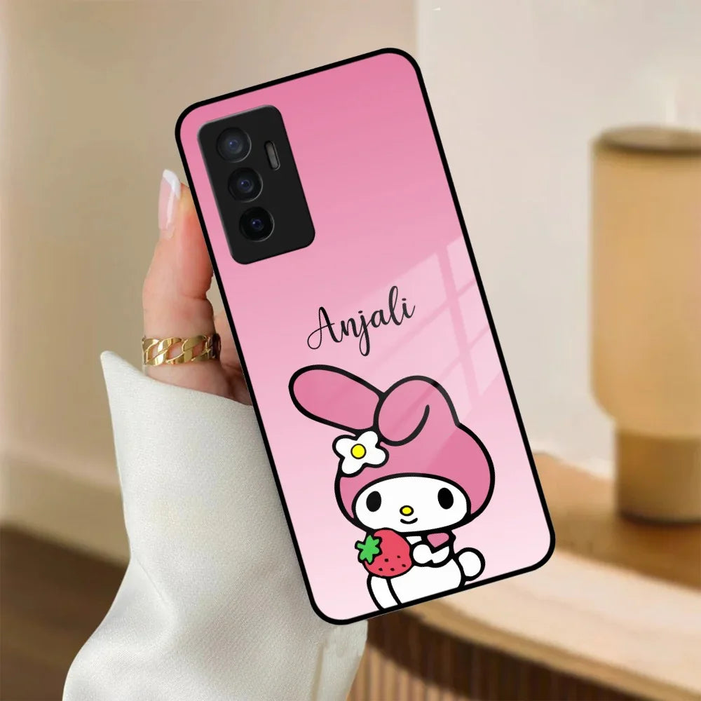 Pink Bunny Glass Case Cover For Vivo - ShopOnCliQ
