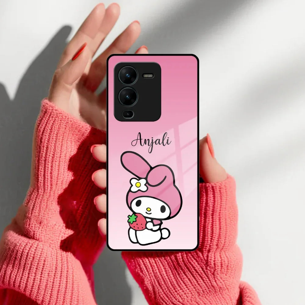 Pink Bunny Glass Case Cover For Vivo - ShopOnCliQ