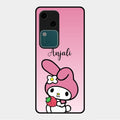 Pink Bunny Glass Case Cover For Vivo V30 5G