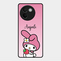 Pink Bunny Glass Case Cover For Vivo V30E 5G