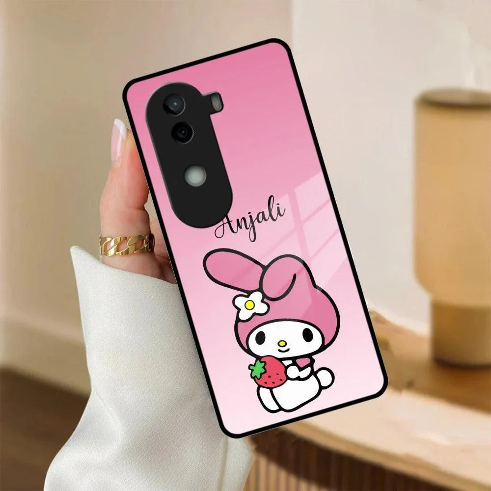 Pink Bunny Glass Case Cover For Vivo - ShopOnCliQ