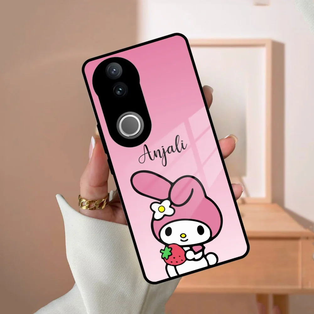 Pink Bunny Glass Case Cover For Vivo - ShopOnCliQ