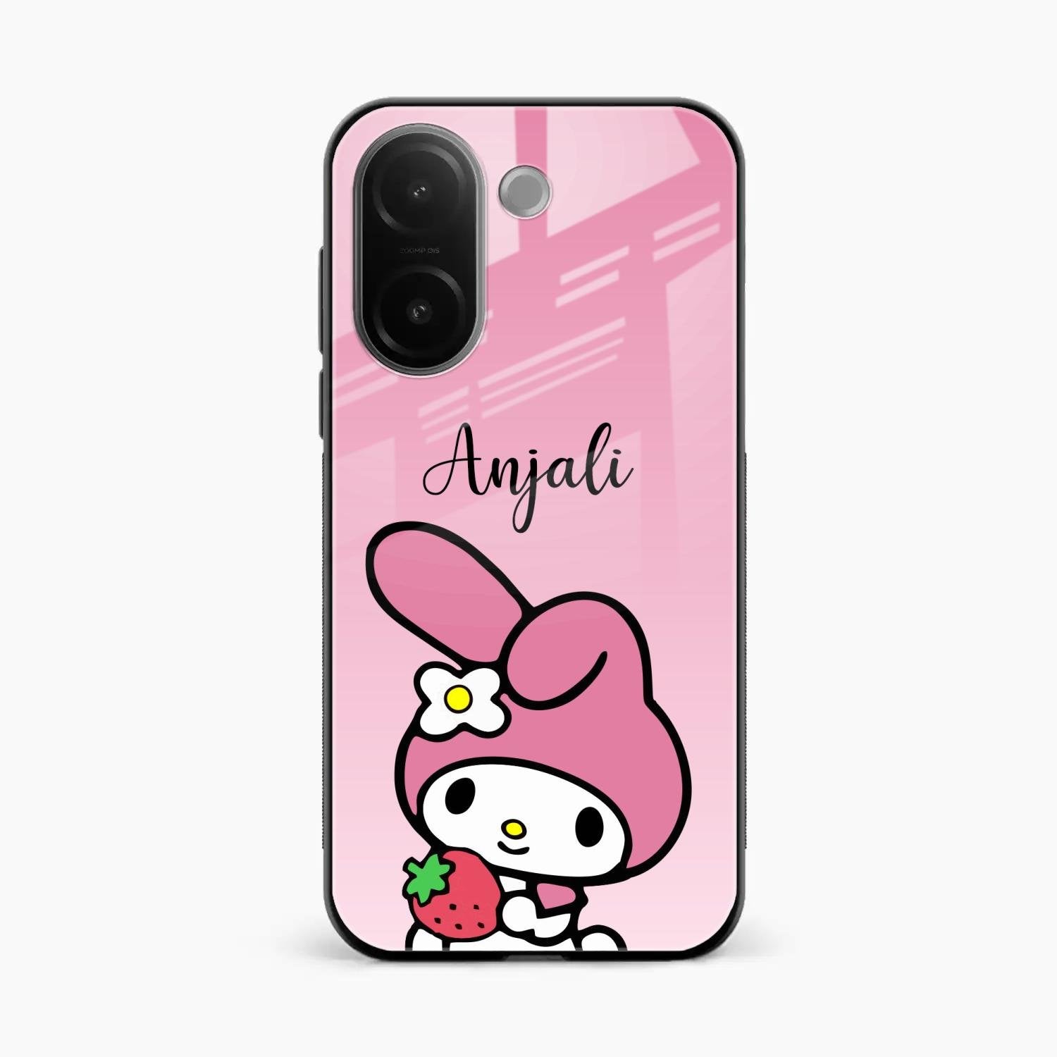 Pink Bunny Glass Case Cover For Vivo V60e 5G