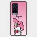 Pink Bunny Glass Case Cover For Vivo X60 Pro Plus 5G
