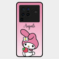 Pink Bunny Glass Case Cover For Vivo X80 Pro 5G