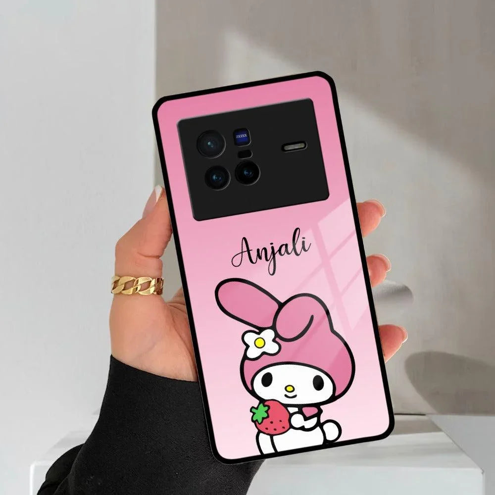 Pink Bunny Glass Case Cover For Vivo - ShopOnCliQ