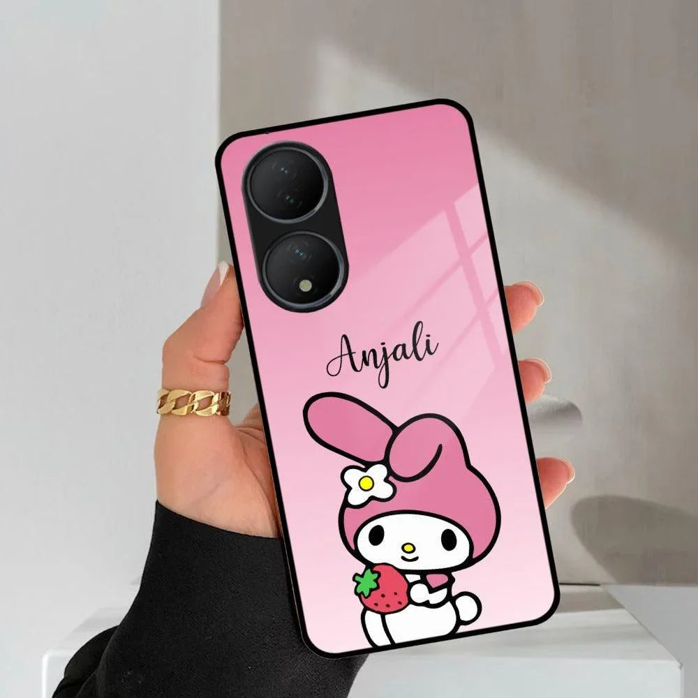 Pink Bunny Glass Case Cover For Vivo - ShopOnCliQ