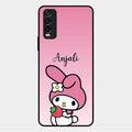 Pink Bunny Glass Case Cover For Vivo Y12G