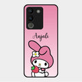 Pink Bunny Glass Case Cover For Vivo Y200 5G