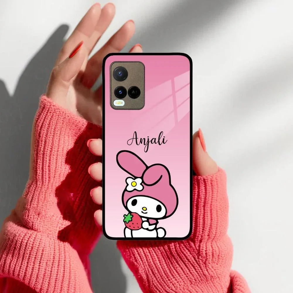 Pink Bunny Glass Case Cover For Vivo - ShopOnCliQ