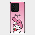 Pink Bunny Glass Case Cover For Vivo Y22