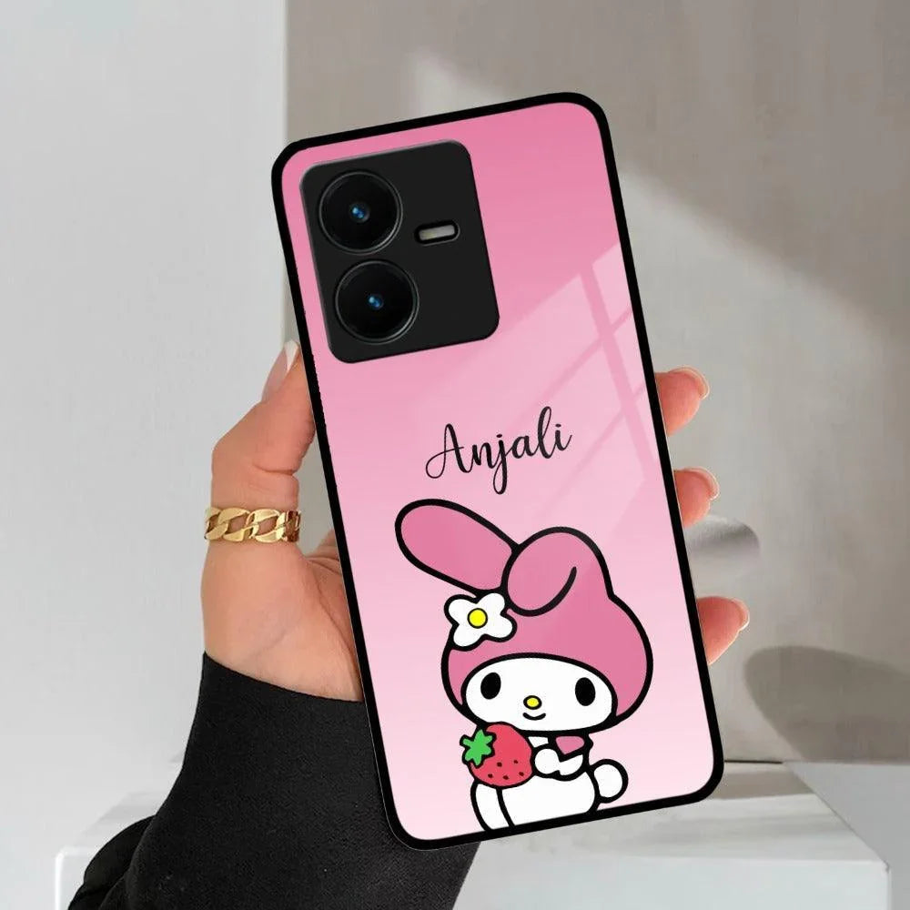 Pink Bunny Glass Case Cover For Vivo - ShopOnCliQ