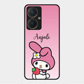 Pink Bunny Glass Case Cover For Vivo Y27