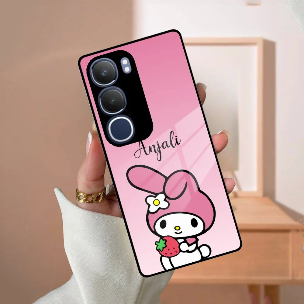 Pink Bunny Glass Case Cover For Vivo - ShopOnCliQ