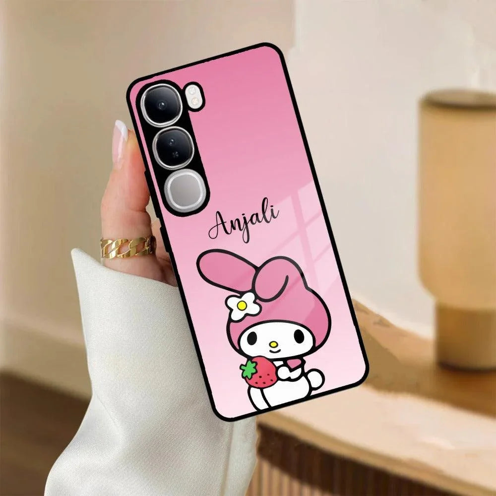 Pink Bunny Glass Case Cover For Vivo - ShopOnCliQ