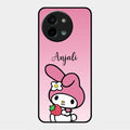 Pink Bunny Glass Case Cover For Vivo Y58 5G